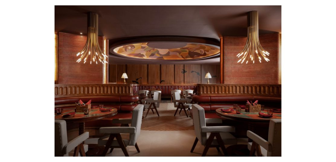 DRUMA’s warm-toned dining room in Jayanagar