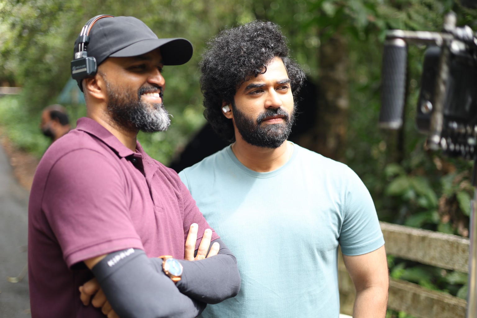 Shine Shetty behind the scenes on a film set