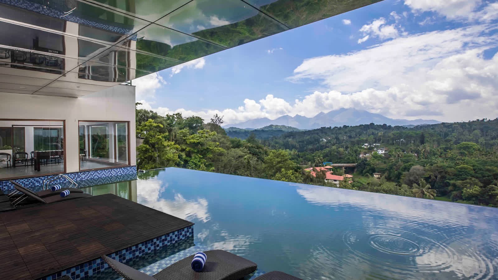Infinity swimming pool at GReaT trails Wayanad by GRT Hotels